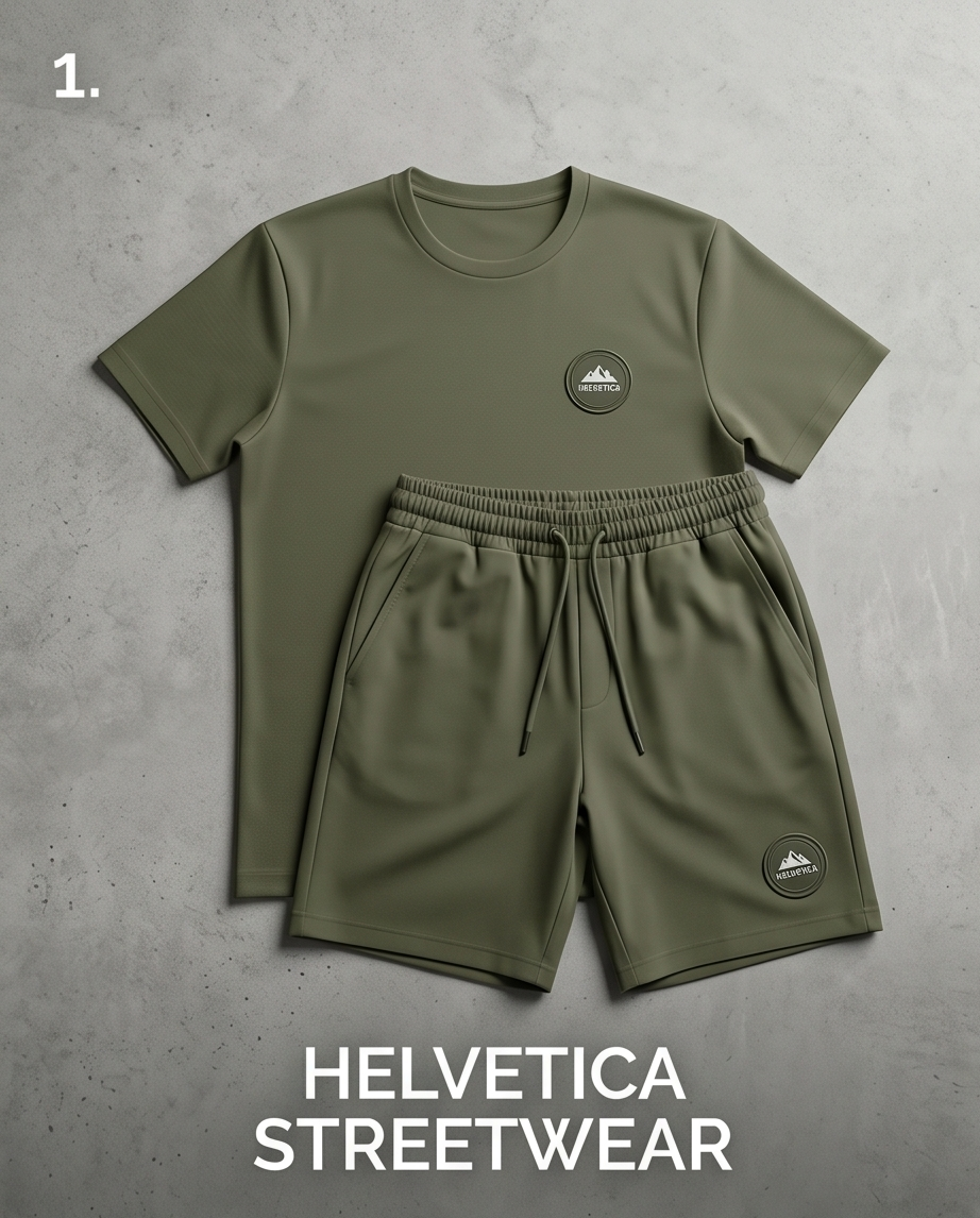 Ensemble short t-shirt Helvetica BILSAR streetwear vue de dos