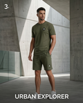 Ensemble short t-shirt Helvetica BILSAR streetwear kaki
