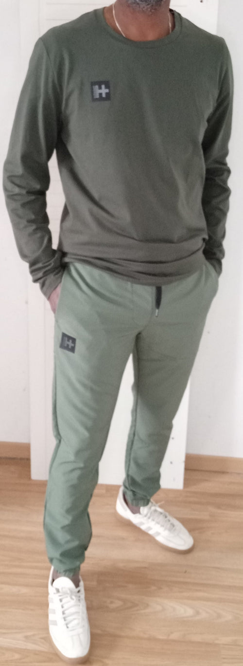 Bas de survetement Helvetica Barca BILSAR streetwear kaki